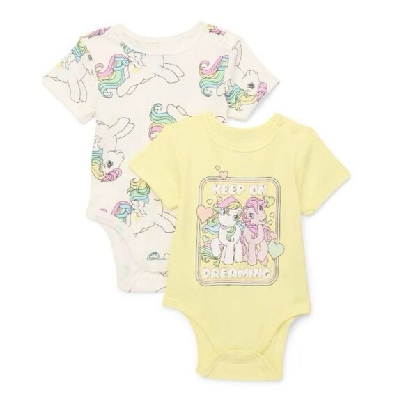 My Little Baby Girls Bodysuits Short Sleeve 2 Packs Size 12 Months NEW - Picture 1 of 3